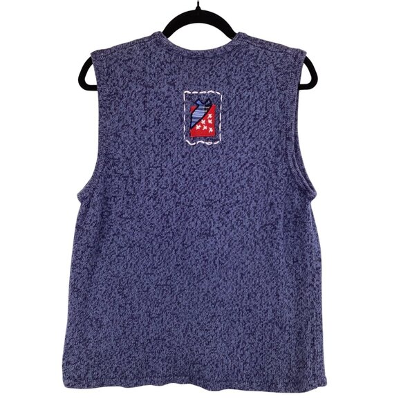 Bobbie Brooks Christmas Holiday Sweater Vest Size Large Snowman & Sleigh - Picture 7 of 10